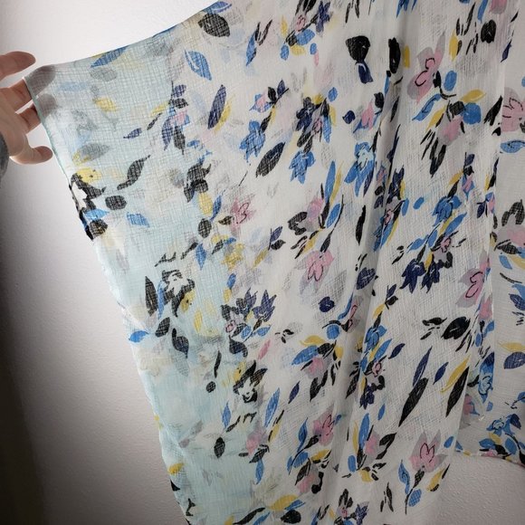 Lane Bryant Women's‎ One Size Gauze Floral Kimono Flowy Draped Oversized Sleeves - Picture 2 of 8